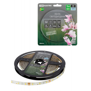Лента светодиодная SMD2835-60 LED/м-IP65-12 В-4,8 Вт/м-4000 К (5 м) блистер SQ0331-0349