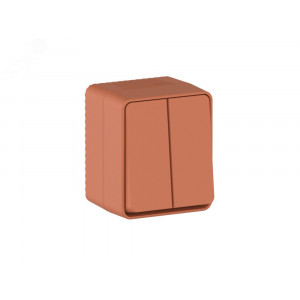 AtlasDesign PROFI IP54 О/У 2-клавишный ВЫКЛЮЧАТЕЛЬ 10 АХ, ТЕРРАКОТОВЫЙ ATN547051