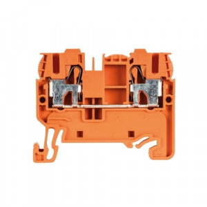 Проходная клемма WTP 2,5/4 OR, Проходная клемма, тип фиксации провода: Push-in, номинальное сечение: 2,5/4 мм кв., 32A, 800V, ширина: 5 мм, цвет: оранжевый, тип монтажа: DIN35