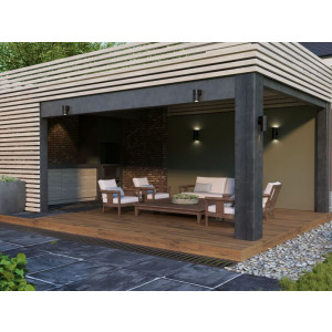 Светильник уличный 5113 2хGU10 IP65 настенный черн. IEK LT-UPU0-5113-GU10-2-K02