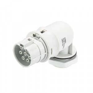 Розеточный разъем в панель RST20I7S B1 M90V GL, Розеточный разъем в панель, М25, 7 полюсов, угловой 90 гр., тип фиксации провода: винтовой, номинальные характеристики: 250/400V, 20A,цвет корпуса:белый,цвет контактной вставки: белый, серия RST Classic