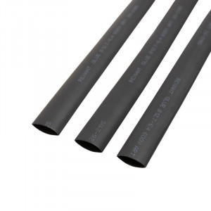 Трубка термоусадочная СТТК (2:1) 12,7/6,35 черная, двустенная клеевая термоусаживаемая трубка в метровой нарезке