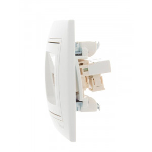 Розетка телефонная 2-м СП Mira RJ11 бел./бел. 701-0202-138