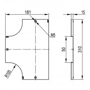 Крышка на ответвитель DPT Т-образный горизонтальный осн.50 в комплекте с метизами и пластинами PTCE 38040K
