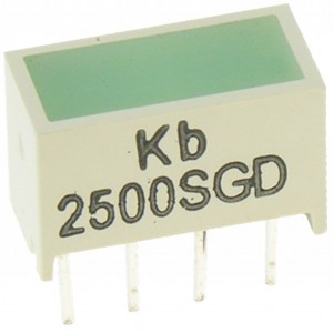 KB-2500SGD, Светодиодный модуль 1хLEDх8,89х3,81мм/зеленый/568нм/12-40мкд