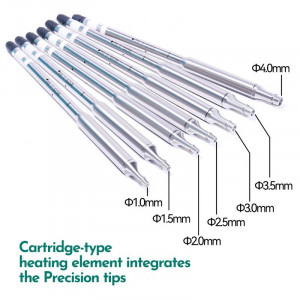 YIHUA992D-II PACKAGE 2, Термовоздушная паяльная станция с двумя паяльниками и мини феном. Паяльники 716D с жалом C210 240Вт/ 616D с жалом C245 290Вт, фен Q208S, температура фена 90-480°С, в комплекте насадки и дополнительные жала
