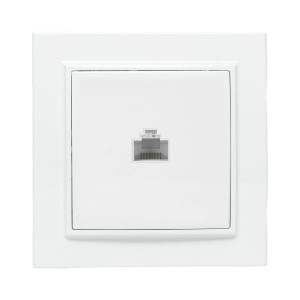 Розетка компьютерная 1-м СП Минск RJ45 бел. Basic ERK01-035-10