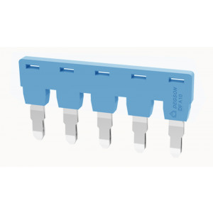 Соединительная перемычка DFA10-05P-12-00Z(H), Соединительная перемычка, 5 полюсов, изолированная, вилочная, для клемм: DC10, цвет: синий
