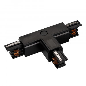 Коннектор тройной LGD-4TR-CON-EXT-L1-BK (C) 026147, T-образный коннектор для треков 4TR. Цвет черный.  Аналог XTS-37 Global Track Pro.  Направление соединений снаружи/слева. 166х99х33 мм с контактами, 99х66х33 мм без контактов. При использовании с треками и аксессуарами другой серии возможно отличие по цве