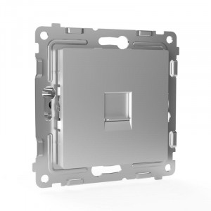Розетка телефонная 1-м СП Pixel RJ11 механизм алюм. TKE-PX-RT1-C03