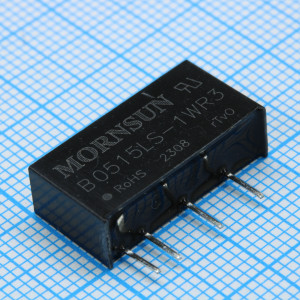 B0515LS-1WR3, Преобразователь DC/DC 1Вт вход 5 (4.5...5.5)В выход 15В/67мА КПД 79% -40...+105°С 1500В
