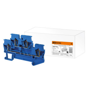 Двухуровневый зажим клеммный безвинтовой (ДЗКБ) 1,5 мм2 17,5А синий SQ0822-0065