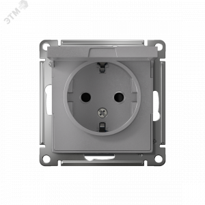 Розетка 1-м СП AtlasDesign 16А IP20 с заземл. защ. шторки с крышкой механизм алюм. SE ATN000346