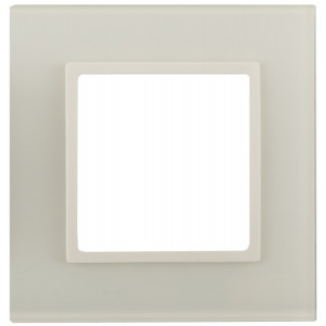 Рамка для розеток и выключателей Elegance 14-5101-02 на 1 пост, стекло, Elegance, слоновая кость+слоновая кость Б0059167