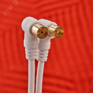 Шнур TV Plug - TV Jack 1.5м угловой бел. 18-0022