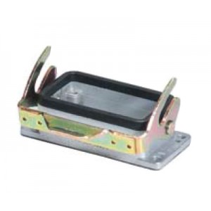 Открытое основание разъема BAS GUT GK 6 V A, Основание разъема на панель, открытое, типоразмер 6B, с уплотнителем, с одной защелкой, без защитной крышки, материал корпуса: алюминиевый сплав