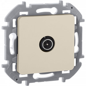 Розетка телевизионная проходная TV Inspiria 14дБ 5-862мГц механизм сл. кость Leg 673861