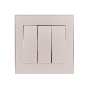 Выключатель RAIN тройной жемчужно-белый перламутр 703-3030-109