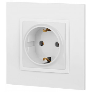 14-2101-01 Розетка 2P+E Schuko, 16A-250В, IP20, Elegance, белый (10/100/2800) Б0034264