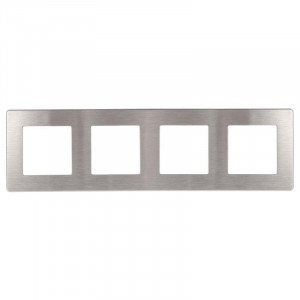 Рамка для розеток и выключателей Серия 12 12-5104-03 на 4 поста, Сатин, алюминий Б0052531