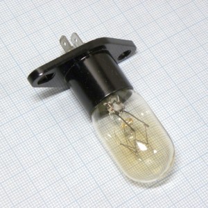 Лампа для СВЧ печи 220-250V 20W пр конт, лампа для СВЧ печи с фланцем, с прямыми контактами