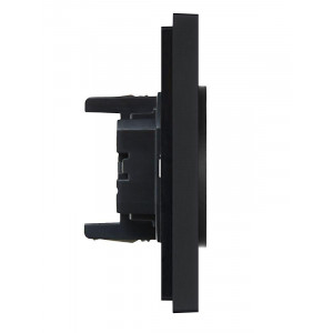 FORTE&PIANO Розетка 2-местная без заземления с защитными шторками безвинтовое крепление 10А FP125 черный IEK FP-R23-10-1-K02