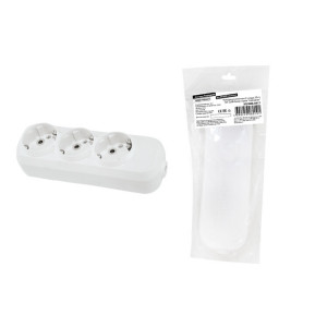 Колодка розеточная 3 гнезда 2П+3 16А 250В белая серии " Народная" SQ1806-0417