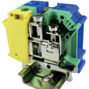 Клеммная сборка UKJ-35NJD/N, Клеммная сборка из 2 клемм: UKJ-35N, UKJ-35NJD, тип фиксации провода: винтовой, номинальное сечение: 35 мм кв., 125A, 800V, цвет: синий/желто-зеленый, тип монтажа: DIN35