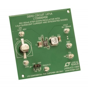 DC1471A, Средства разработки интегральных схем (ИС) управления питанием LT3990EMSE Demo Board 60V, 350mA Step-Down Regulator with 2uA Quiescent Current and Integrated Diodes