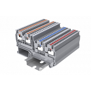 Клемма для датчиков TPI01.5-S-3-LR, Клемма для подключения датчиков, +/-/сигнал, красный светодиод, 3 точки подключения, тип фиксации провода: Push-in, номинальное сечение: 1,5 мм кв., 13,5A, 250V, ширина: 3,5 мм, цвет: зелено-серый, тип монтажа: DIN35