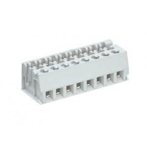 Клемма Wiecon LPST 1 / 8 OB, Клемма для торцевого подключения к печатной плате, подвод кабеля сбоку, шаг: 5.0 мм, 8 полюсов, фиксация провода винтовая, исполнение: без маркировки, 250V, 5A, цвет: серый