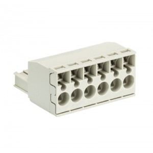 Розетка Wiecon 8113 BFK /6 TOP K OB, Розеточный разъем, угловой, на кабель, шаг: 5.0 мм, 6 полюсов, фиксация провода пружинная, исполнение: без маркировки, 400V, 12А, цвет: серый