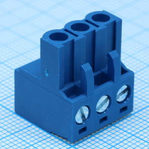 2EDGKF-5.0-03P-12-00A(H), Соединительный разъем винтовой 3 контакта шаг 5.0мм синий