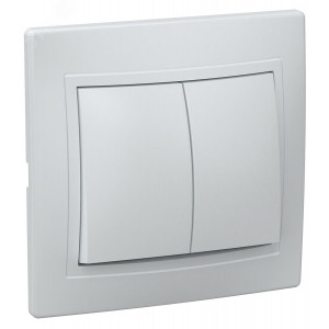 Выключатель 2-кл. СП Кварта 10А IP20 ВС10-2-0-КБ бел. EVK20-K01-10-DM