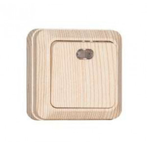 Переключатель проходной 1-кл. ОП Олимп 10А IP20 с подсветкой сосна 5560810