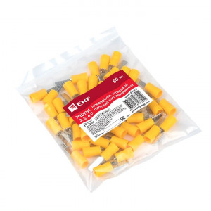 Наконечник штыревой плоский изолированный НШПИ 2.5-6.0 (уп 50шт) PROxima nshpi-2.5-6.0