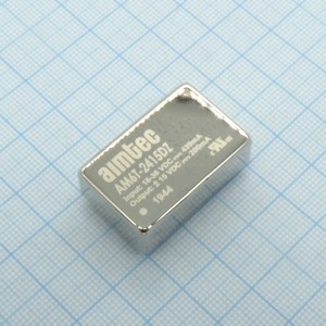 AM6T-2415DZ, DC/DC, 6Вт, вход 18…36В, выход ±15В/±0.2А, изоляция 1500В DC, КПД 80%, максимальная емкостная нагрузка не более ±47мкФ, DIP24, 31.75x20.32x10.16мм, -40…85°C, металл