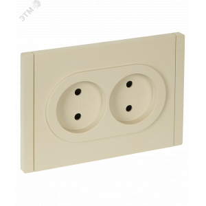 FORTE&PIANO Розетка 2-местная без заземления с защитными шторками безвинтовое крепление 10А FP425 ваниль IEK FP-R23-10-1-K10