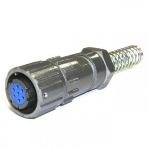 FQ14-7PIN TK-8, Кабельная розетка, 7 контактов, пружиный хвостовик под кабель 8мм