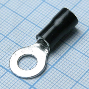 RV3.5-6  Black, наконечник кабельный кольцевой с изоляцией d=6.4мм, сеч. пров.2.5-4.0мм2