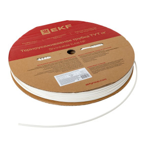 Термоусаживаемая трубка ТУТ нг 4/2 белая рулон PROxima tut-4-w