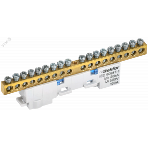 TEKFOR Шина N ноль неизолированная на универсальном держателе 6х9-18-С IEK TF-NN10-18-DL-K07