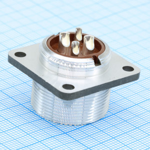 2PM22-4ZK2, Разъем цилиндрический блочный (розетка), 4 контакта под пайку