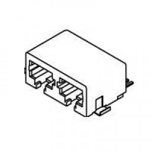 43841-0005, Модульные соединители / соединители Ethernet MODJACK DUAL PORT SMT 50 SAU 6/6