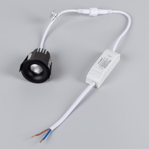 Светильник MS-FOGGY-BUILT-R45-5W Warm3000 (BK, 36 deg, 230V) 044633, Встраиваемый светильник даунлайт. Мощность 5 Вт, св. поток 400 лм, 80 лм/Вт, тёплый 3000 K, CRI>90, угол 36°, напряжение питания 230 В. Черный круглый корпус из алюминия, экран PMMA, степень защиты IP54. Размер: диаметр 45 мм, высота 43 мм. Монтаж встраив