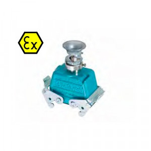 Крышка разъема Ex EX GOT GP10 M25 09IA Z4, Крышка разъема на кабель, типоразмер 10B, взрывозащита, с уплотнителем, 1 кабельный ввод M25x1,5, с разгрузкой на изгиб, IP54, с верхним расположением, с двумя защелками, материал корпуса: цинковый сплав