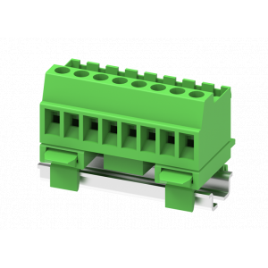 Вилочный разъем на кабель MC-PC5.08V24C-S, Вилочный разъем, угловой, на кабель, шаг: 5.08 мм, 24 полюса, фиксация провода винтовая, исполнение: с креплением на DIN15, 320V, 12A, цвет: зеленый