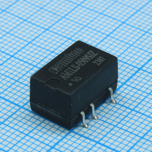 AM1LS-0509SJZ, DC/DC, 1Вт, вход 4.5…5.5В, выход 9В/0.012…0.111А, изоляция 1500В DC, КПД 80%, максимальная емкостная нагрузка не более 470мкФ, для поверхностного монтажа, 13.2x11.4x7.25мм, -40…105°C, пластик