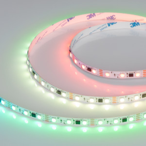 Лента SPI-B60-10mm 12V RGB-PX3-BPT (12 W/m, IP20, 5060, 5m) 039179, Светодиодная лента SPI-B60, открытая IP20, с микросхемой MT16703. Светодиоды 5060, 60 шт/м (300 шт на 5 м), 1 pixel = 3 LED, обход битого пикселя - BPT, белая плата, скотч 3М. Цвет RGB, угол 120°. Питание 12 В, мощность 12 Вт/м (60 Вт на 5 м)