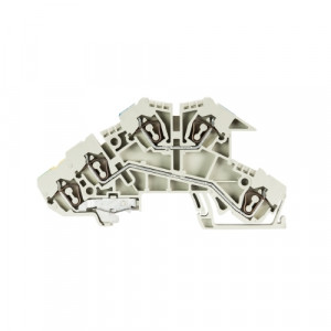 Этажная клемма WKIF 2,5 N-D-SL, Этажная клемма, 3 этажа, N-L-PE, нижний ряд с заземлением, тип фиксации провода: пружинный, номинальное сечение: 2,5 мм кв., 24A, 400V, ширина: 5 мм, цвет: серый, тип монтажа: DIN35